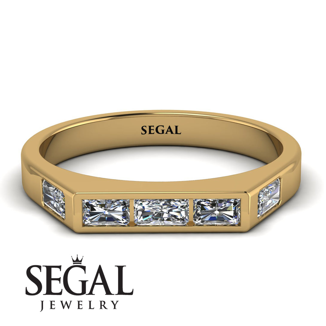 Emerald Cut Thin Diamond Signature Ring - Sara No. 1