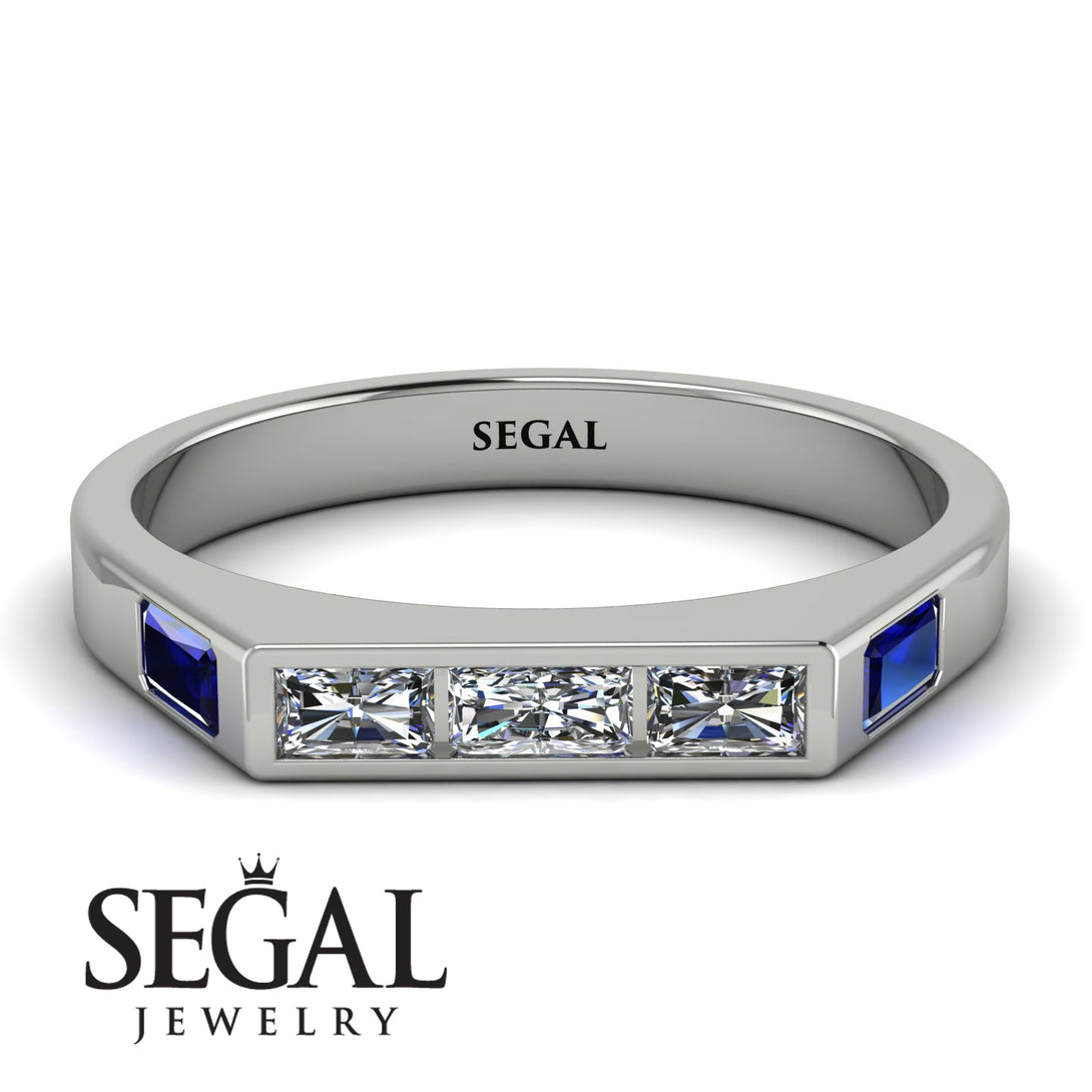 Emerald Cut Thin Diamond Signature Ring - Sara No. 63