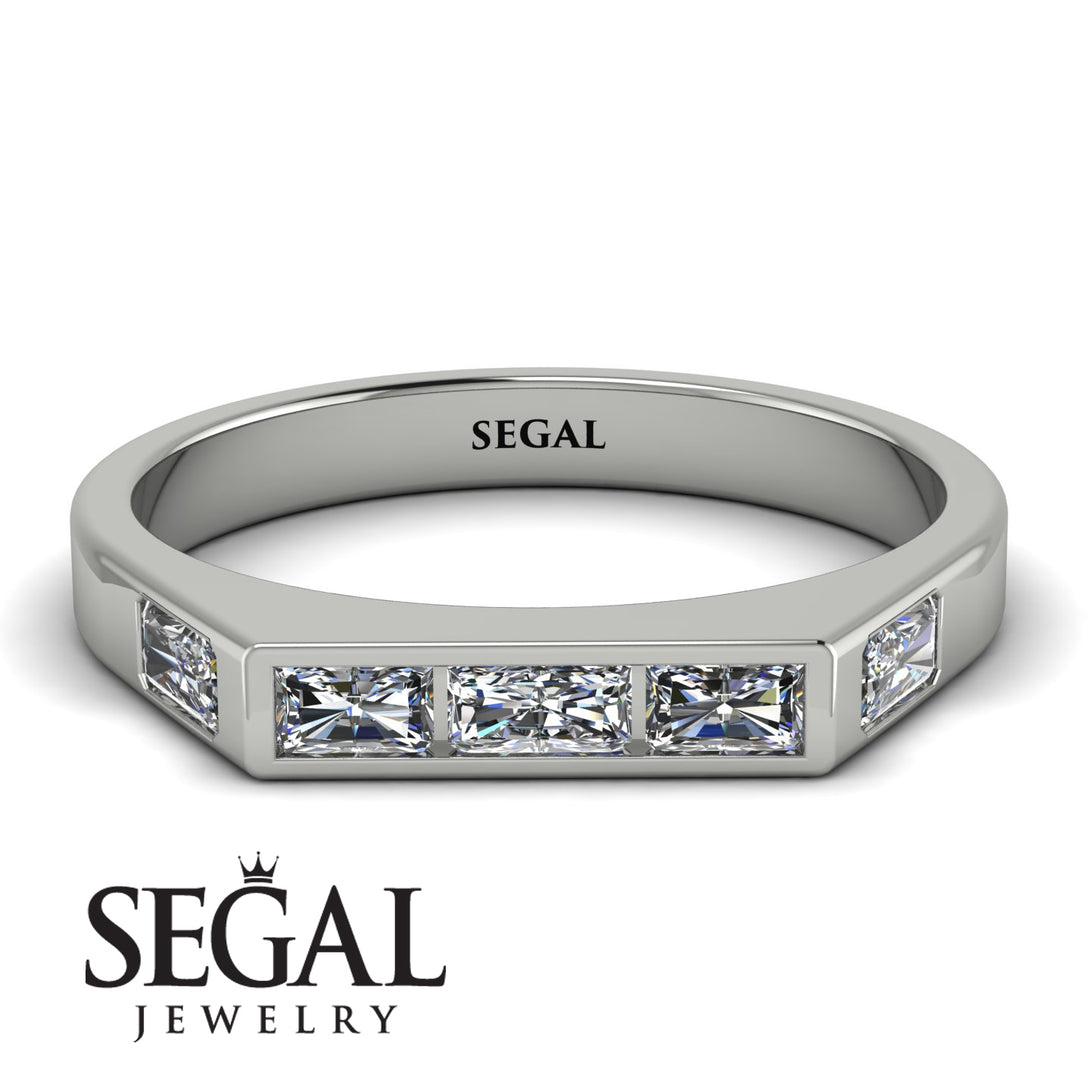 Emerald Cut Thin Diamond Signature Ring - Sara No. 3