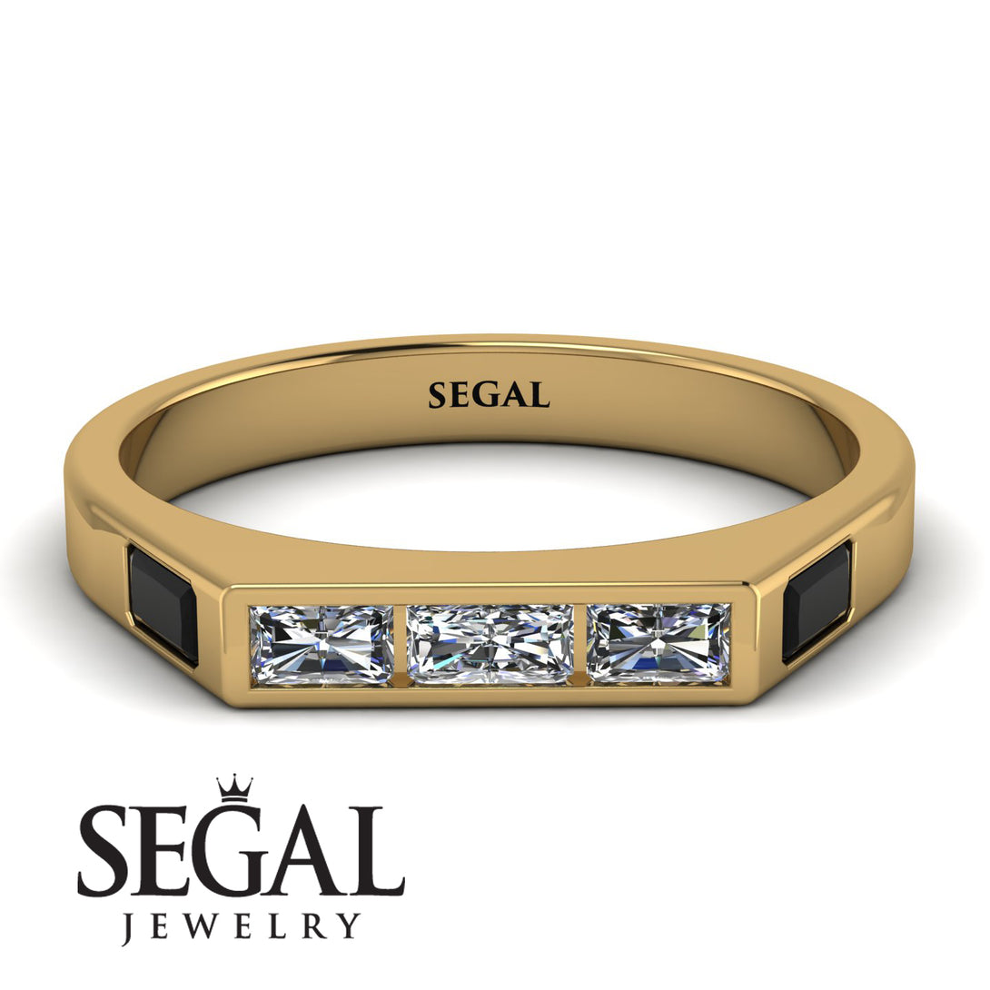 Emerald Cut Thin Diamond Signature Ring - Sara No. 31