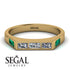 Emerald Cut Thin Diamond Signature Ring - Sara No. 16
