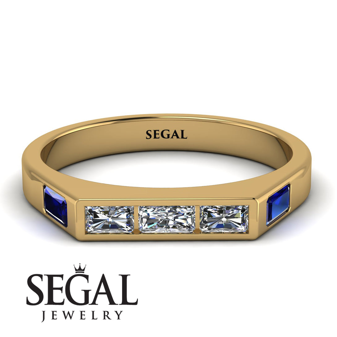 Emerald Cut Thin Diamond Signature Ring - Sara No. 61