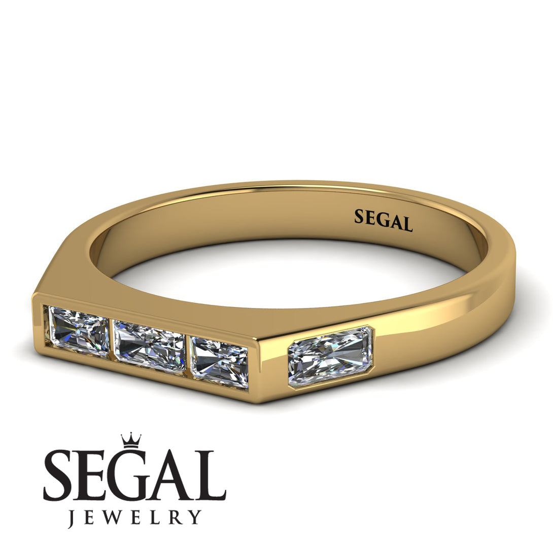 Emerald Cut Thin Diamond Signature Ring - Sara No. 1