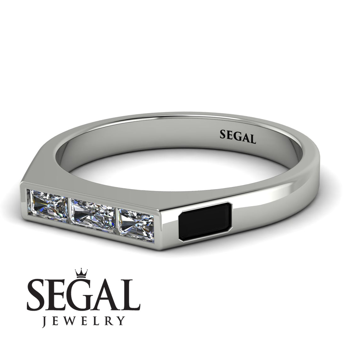 Emerald Cut Thin Diamond Signature Ring - Sara No. 33