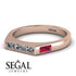 Emerald Cut Thin Diamond Signature Ring - Sara No. 47