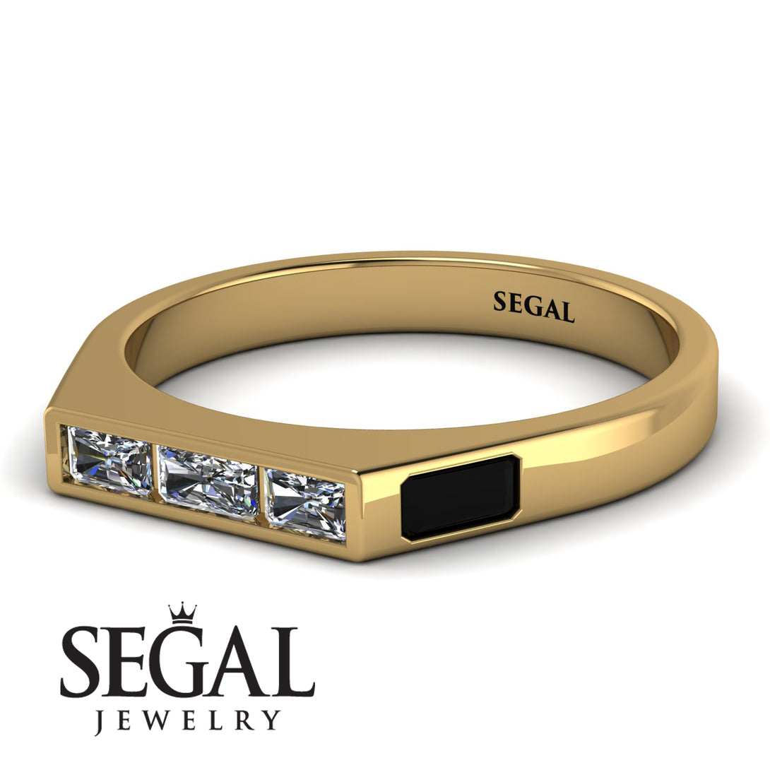 Emerald Cut Thin Diamond Signature Ring - Sara No. 31