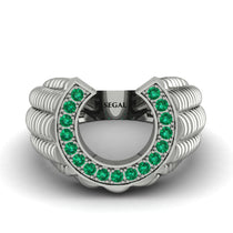 Emerald Men Horseshoe Luck Ring - Gerald No. 6 image 1