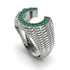Emerald Men Horseshoe Luck Ring - Gerald No. 6