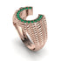 Emerald Men Horseshoe Luck Ring - Gerald No. 5