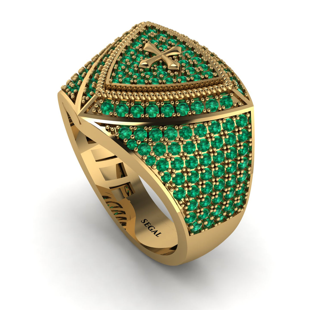Emerald Men Signet Ring - Roger No. 10