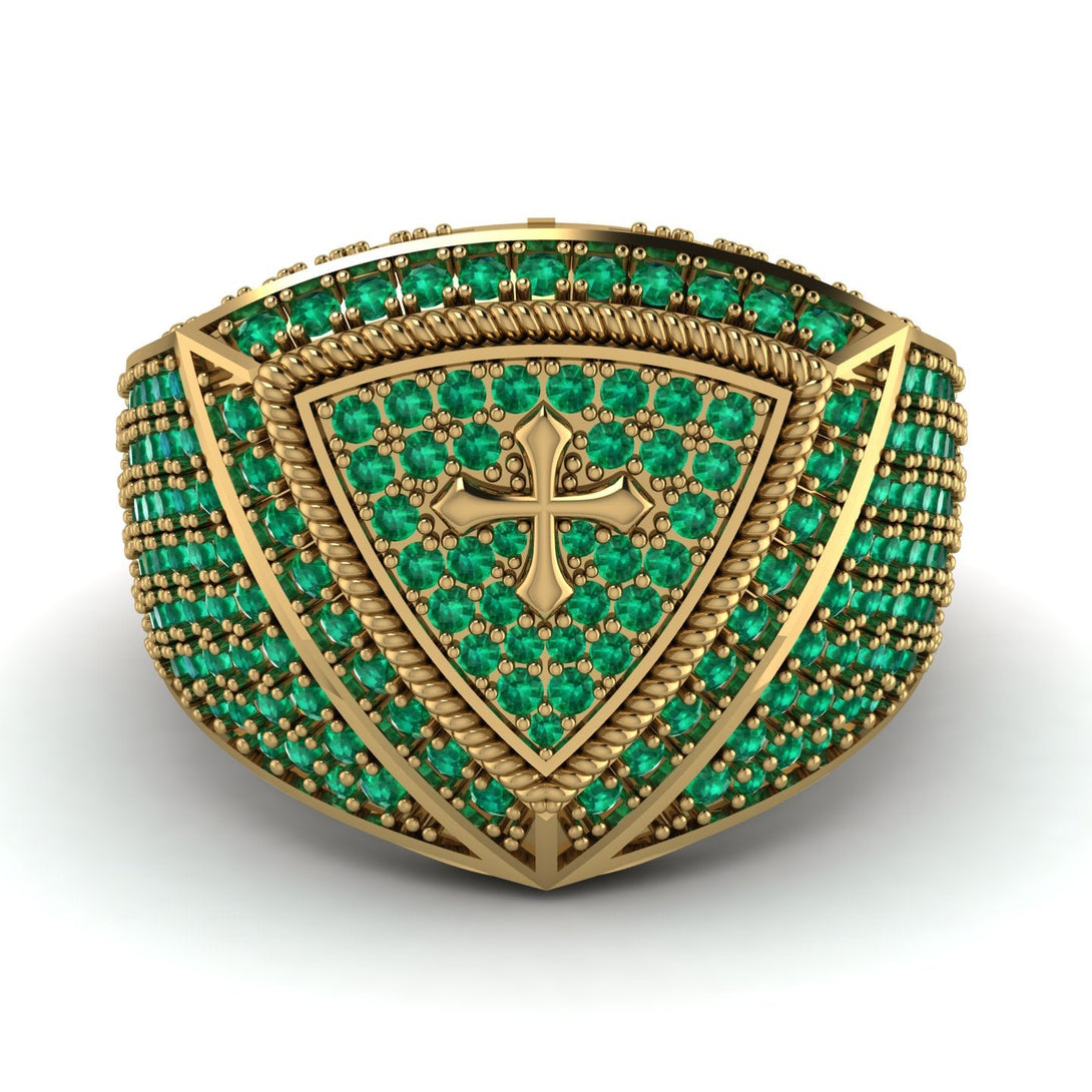 Emerald Men Signet Ring - Roger No. 10