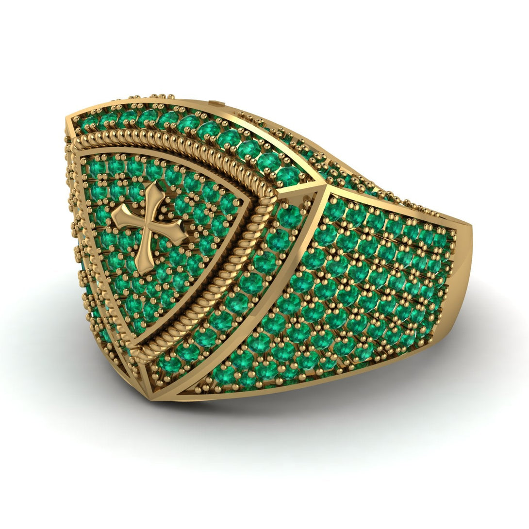 Emerald Men Signet Ring - Roger No. 10