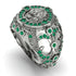 Emerald Royal Lion Men Signet Ring - Terry No. 6 image 9