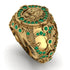 Emerald Royal Lion Men Signet Ring - Terry No. 4 image 7