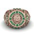 Emerald Royal Lion Men Signet Ring - Terry No. 5