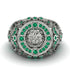 Emerald Royal Lion Men Signet Ring - Terry No. 6 image 8