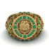 Emerald Royal Lion Men Signet Ring - Terry No. 4 image 8