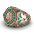 Emerald Royal Lion Men Signet Ring - Terry No. 5 image 7