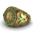 Emerald Royal Lion Men Signet Ring - Terry No. 4 image 9