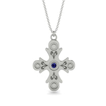 Equilateral Round Sapphire Cross Amulet - Asher No. 15 image 1