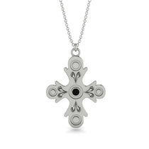 Equilateral Round Black Diamond Cross Amulet - Asher No. 9 image 1