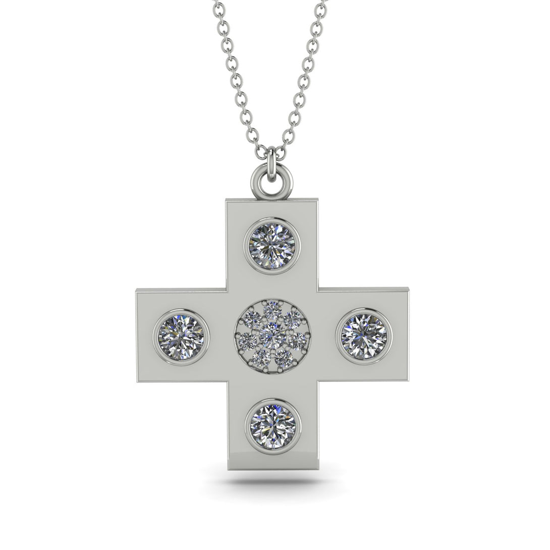 Equilateral Diamond Cross Necklace - Jayce No. 3