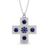 Equilateral Sapphire Cross Necklace - Jayce No. 15