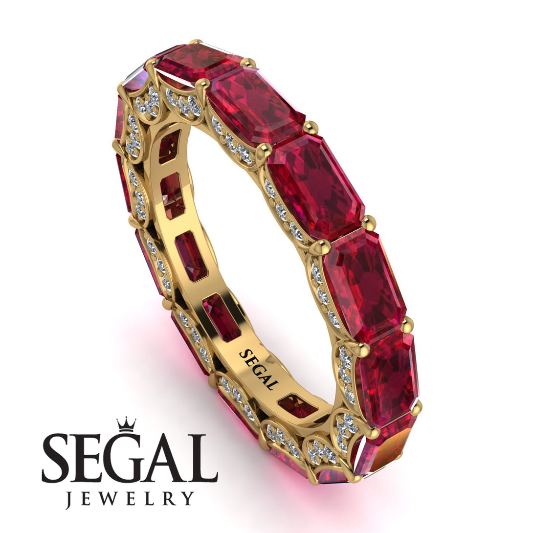 Eternity Emerald Hidden Rubys Band - Ember No. 10