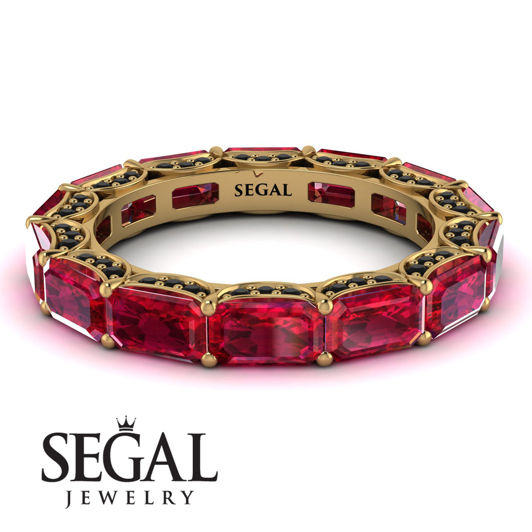 Eternity Emerald Hidden Rubys Band - Ember No. 40