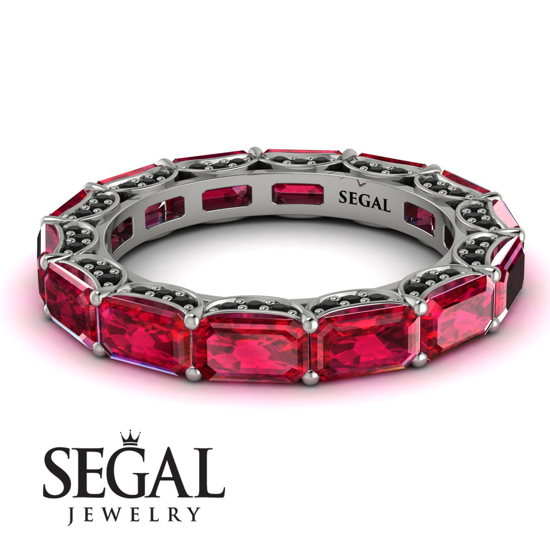 Eternity Emerald Hidden Rubys Band - Ember No. 42