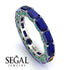 Eternity Emerald Hidden Sapphires Band - Ember No. 30