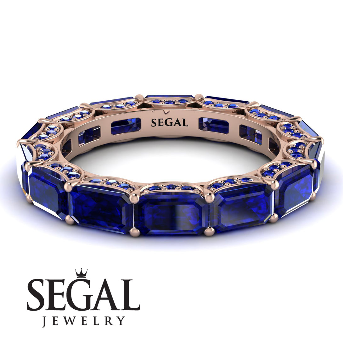 Eternity Emerald Hidden Sapphires Band - Ember No. 74