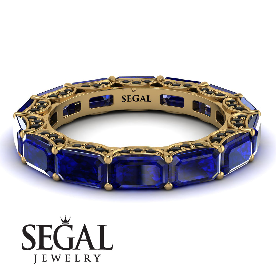 Eternity Emerald Hidden Sapphires Band - Ember No. 43