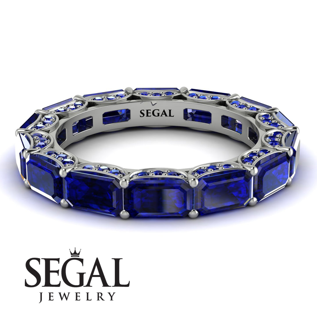 Eternity Emerald Hidden Sapphires Band - Ember No. 75