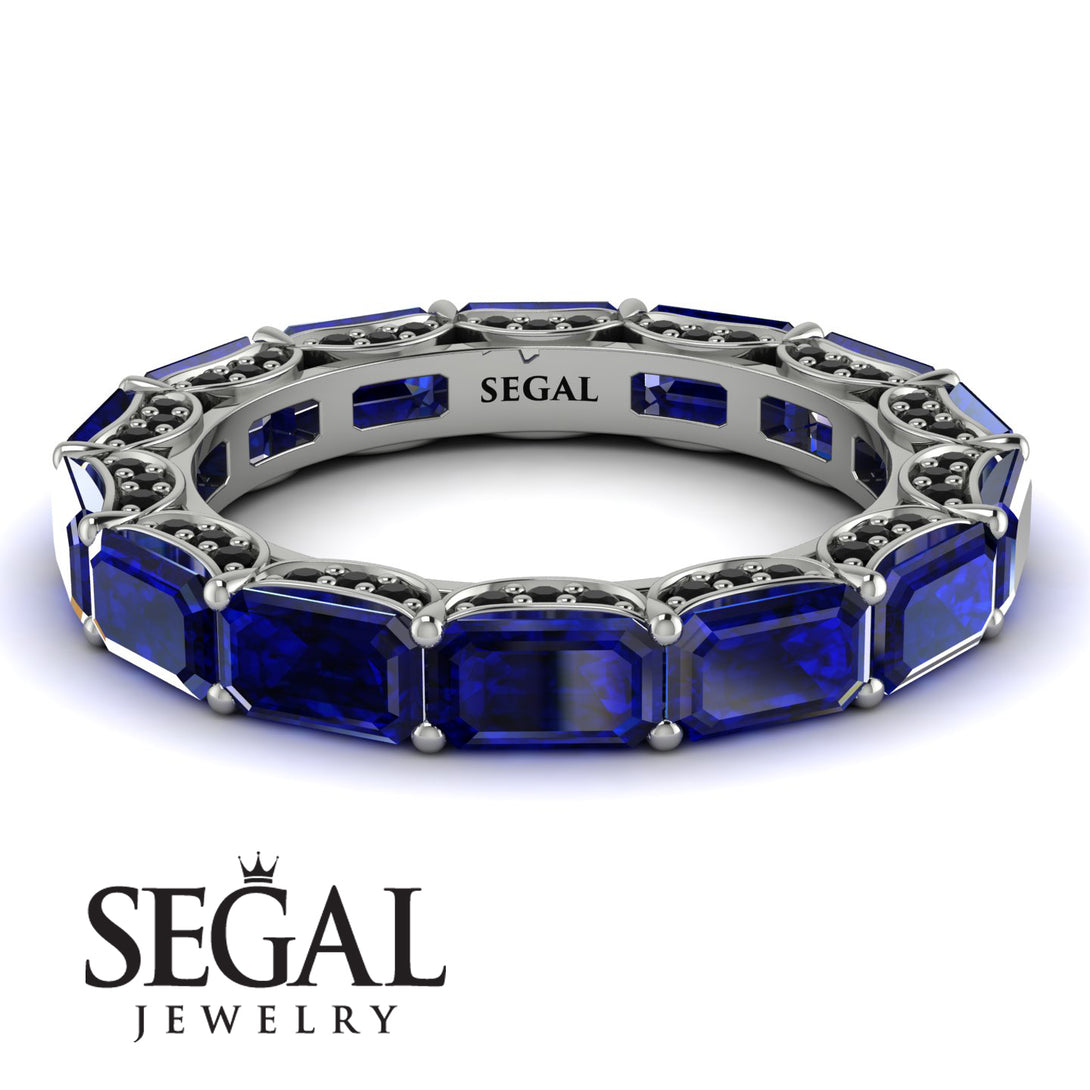 Eternity Emerald Hidden Sapphires Band - Ember No. 45