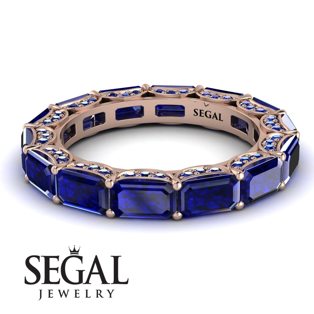 Eternity Emerald Hidden Sapphires Band - Ember No. 74