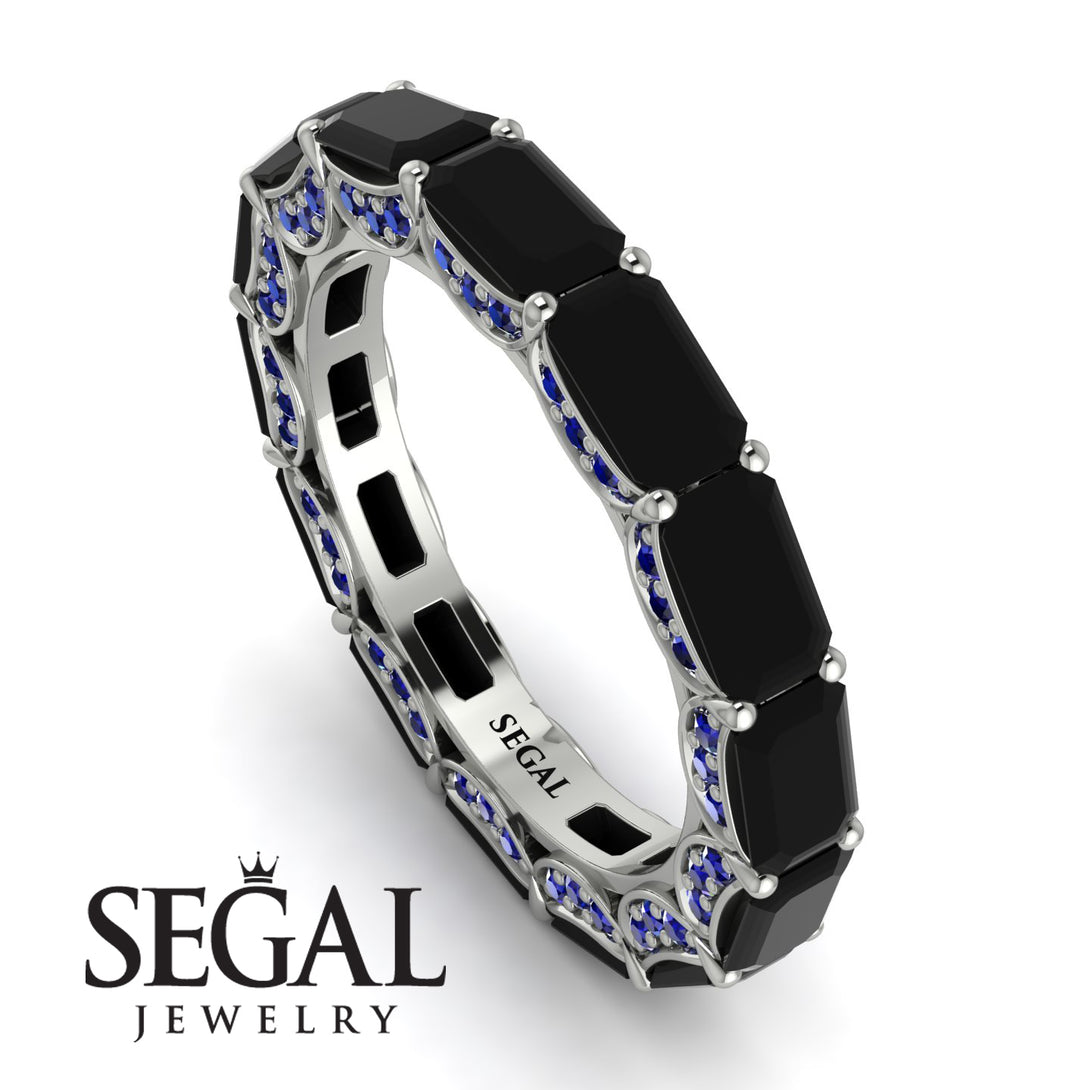 Eternity Emerald Hidden Black Diamonds Band - Ember No. 69