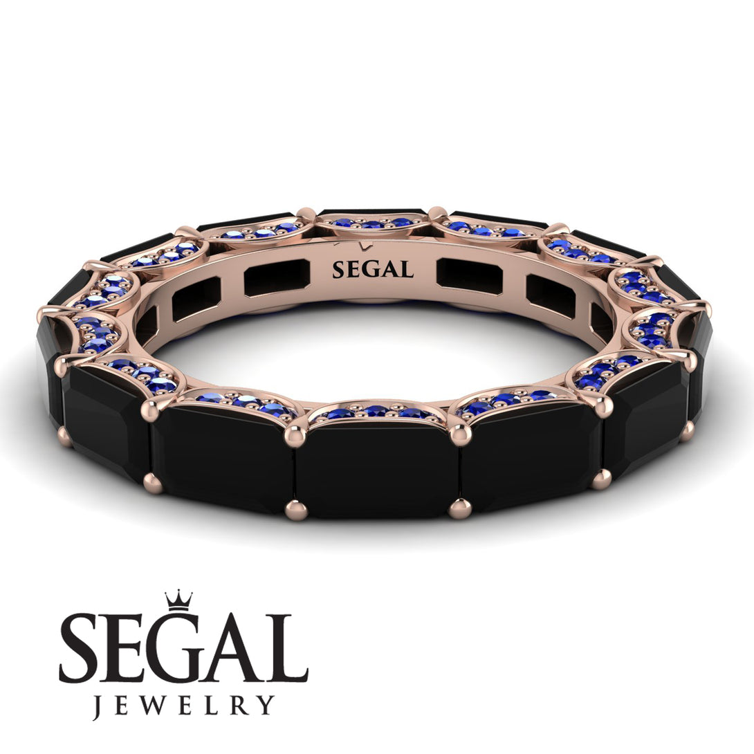 Eternity Emerald Hidden Black Diamonds Band - Ember No. 68