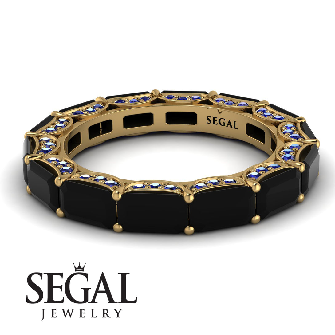 Eternity Emerald Hidden Black Diamonds Band - Ember No. 67