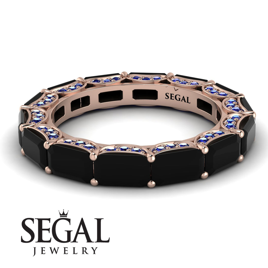 Eternity Emerald Hidden Black Diamonds Band - Ember No. 68