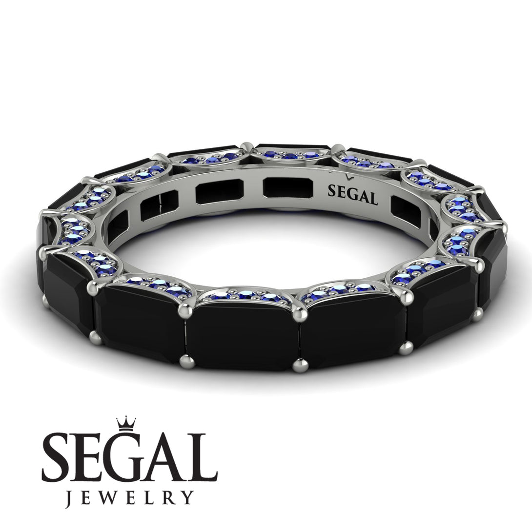 Eternity Emerald Hidden Black Diamonds Band - Ember No. 69