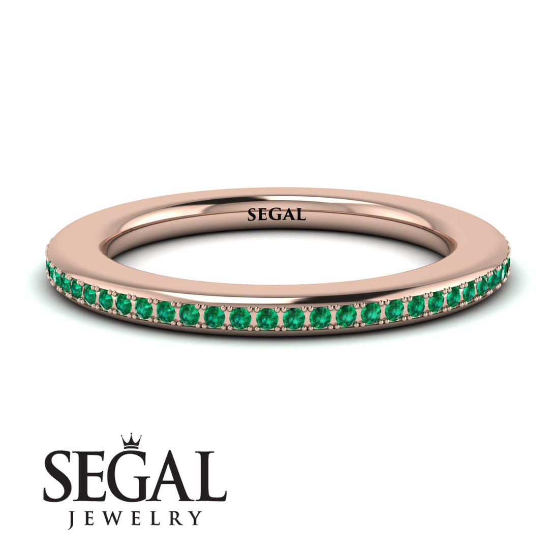 Eternity Emerald Micro Pave Channel Band - Raelynn No. 5