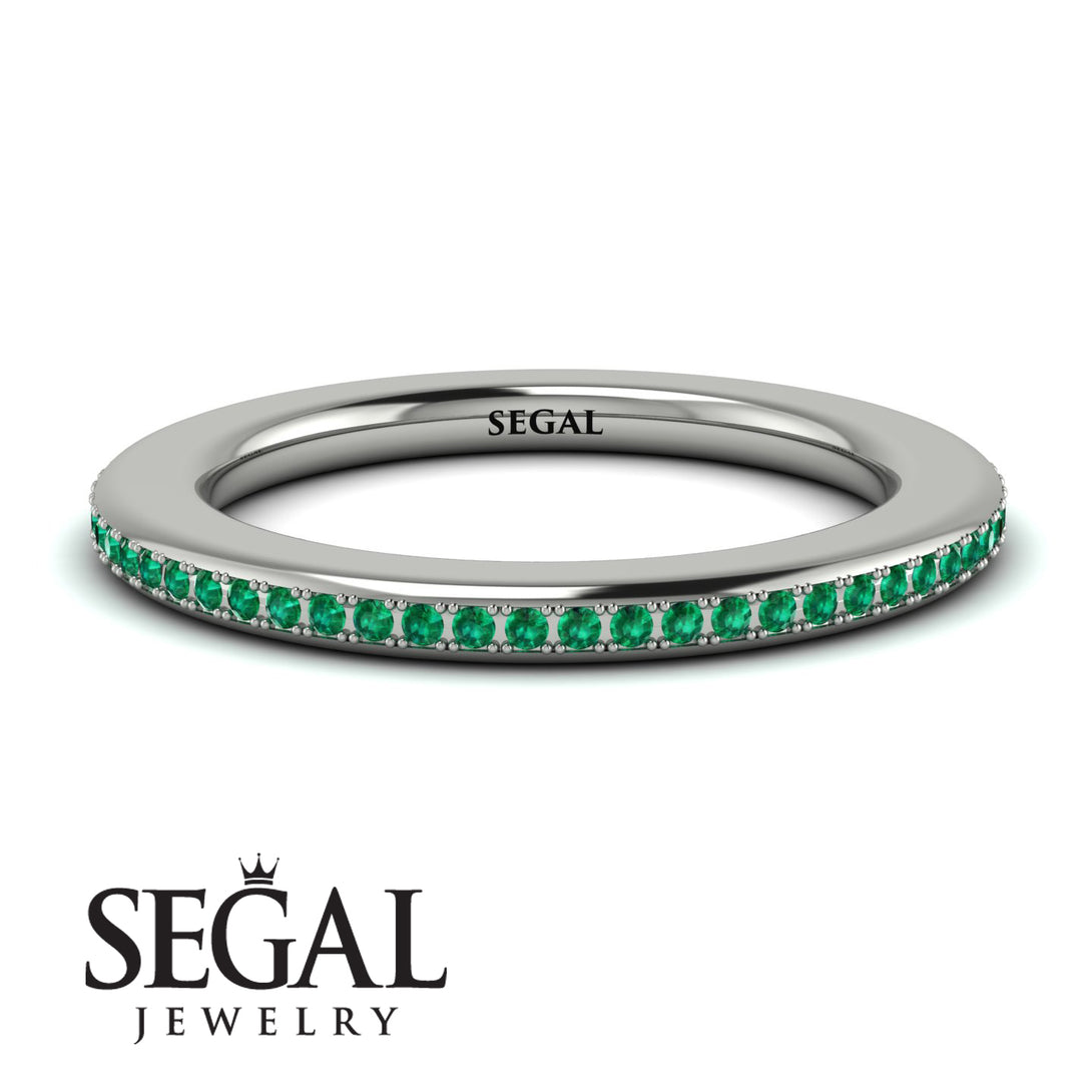 Eternity Emerald Micro Pave Channel Band - Raelynn No. 6