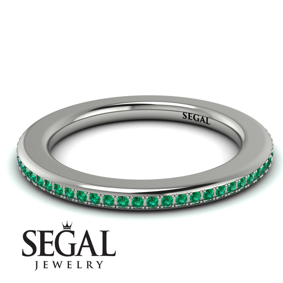 Eternity Emerald Micro Pave Channel Band - Raelynn No. 6