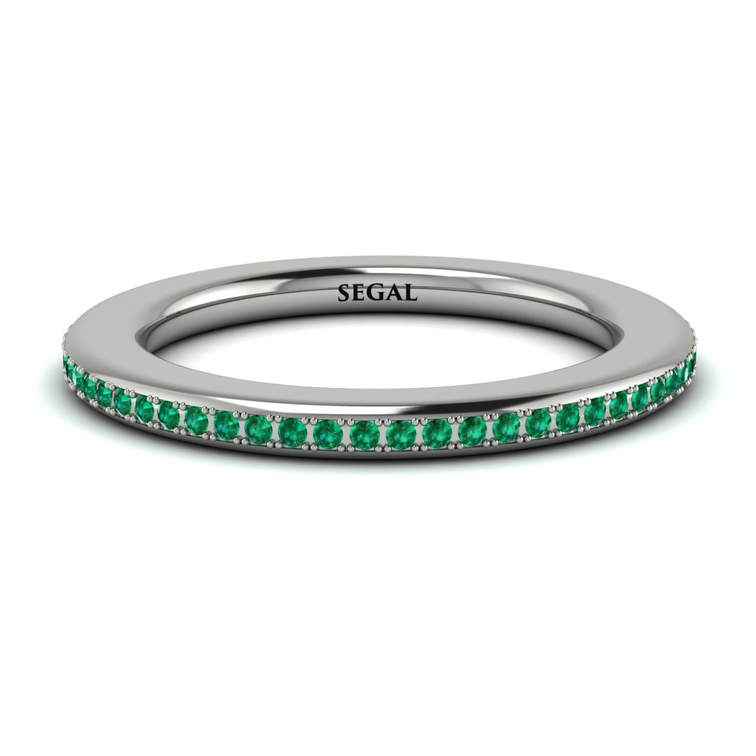 Eternity Emerald Micro Pave Channel Band - Raelynn No. 6