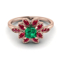 Floral Nature Inspired Emerald Ring - Carol No. 50 image 1