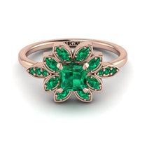 Floral Nature Inspired Emerald Ring - Carol No. 20 image 1