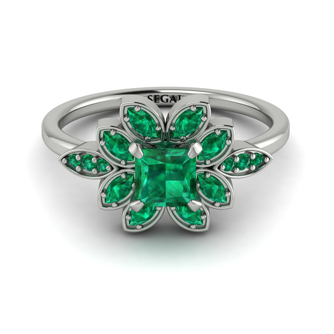 Floral Nature Inspired Emerald Ring - Carol No. 21