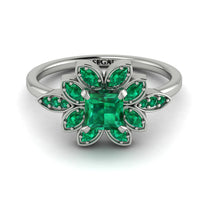 Floral Nature Inspired Emerald Ring - Carol No. 21 image 1