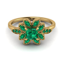 Floral Nature Inspired Emerald Ring - Carol No. 19 image 1